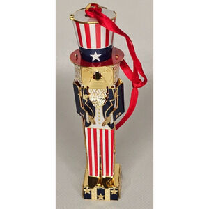 Vintage 2001 Baldwin Brass Smithsonian Institution Uncle Sam Ornament With Box